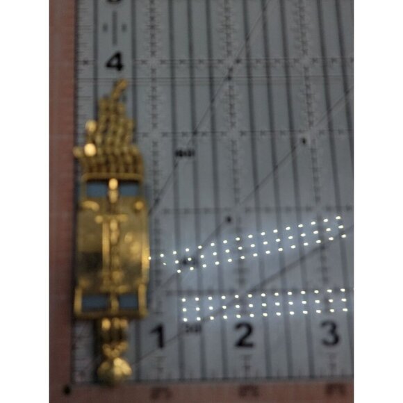 Matte Dangling Tassel Chandelier Earrings Runway Geometric Design Vtg Gold-Tone - Picture 4 of 16